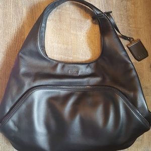 New Black DKNY Large Genuine Leather Hobo Bag